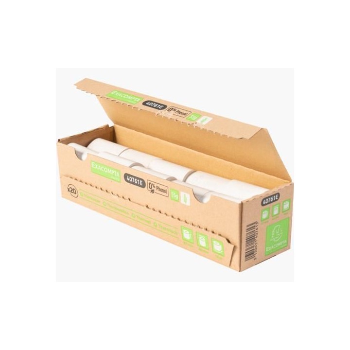 c. 20 ro papel termico exacompta 57x40mm s/fenol