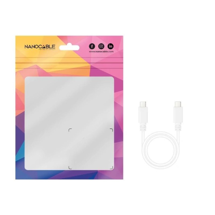 nanocable cable usb2.0 3a usb-c/m-m 1 m blanco