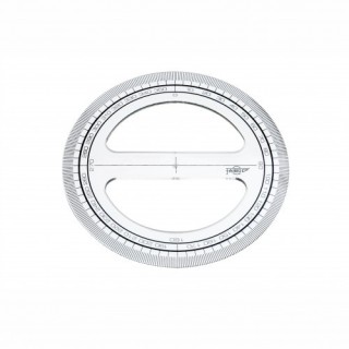 circulo transparente en plastico inyectado graduado y biselado 12 cm. faibo 220