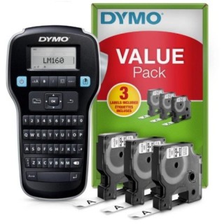 rotuladora labelmanager 160 kit con 3 rollos cinta d1 dymo 2181011