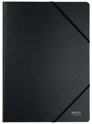 carpeta de carton con gomas y sin solapas a4 recycle 100% negro leitz 39080095