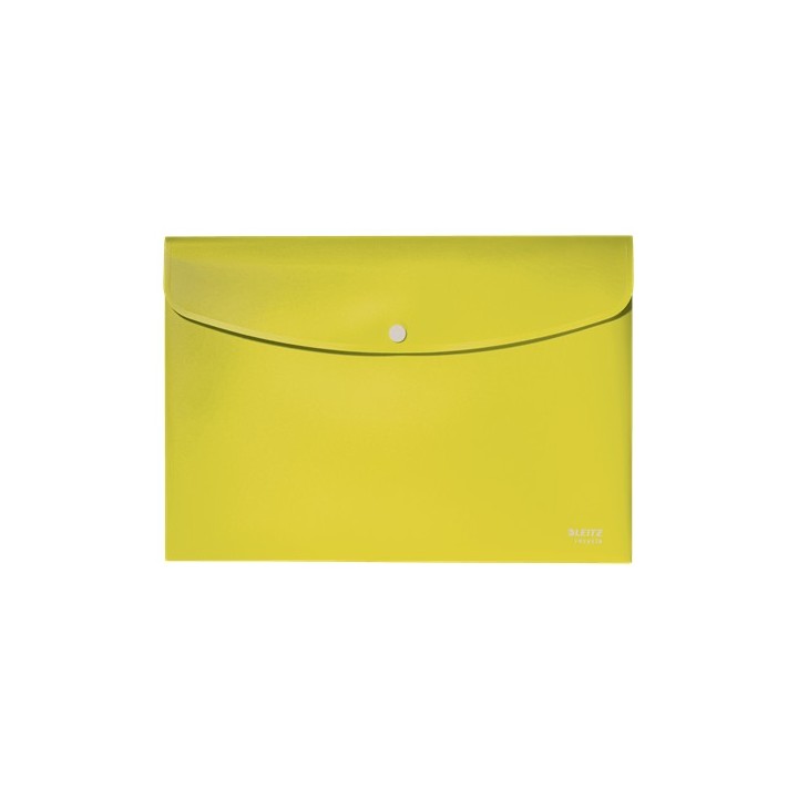 sobres polipropileno opaco a4 con broche boton recycle amarillo leitz 46780015