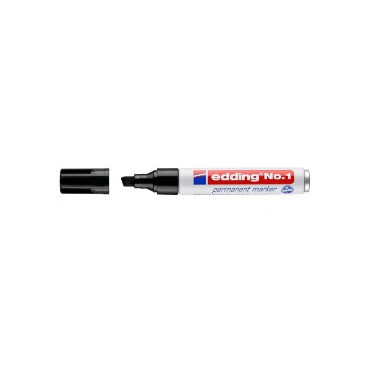 marcador permanente punta biselada 1-5mm no1 negro edding 1-01