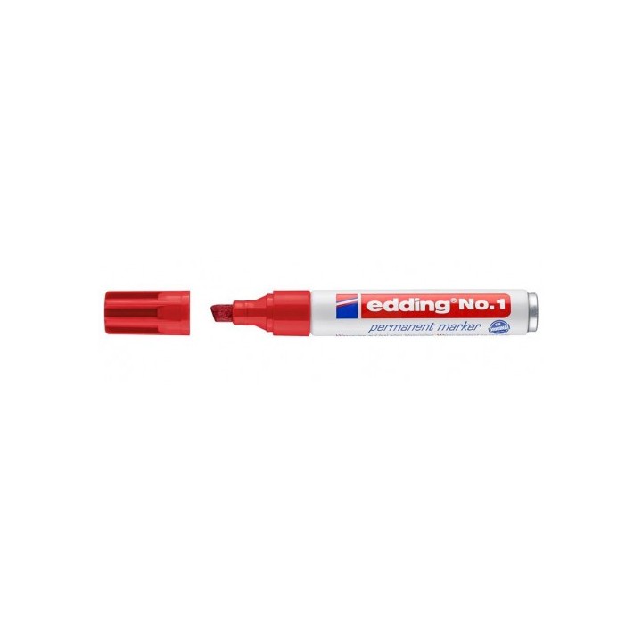 marcador permanente punta biselada 1-5mm no1 rojo edding 1-02