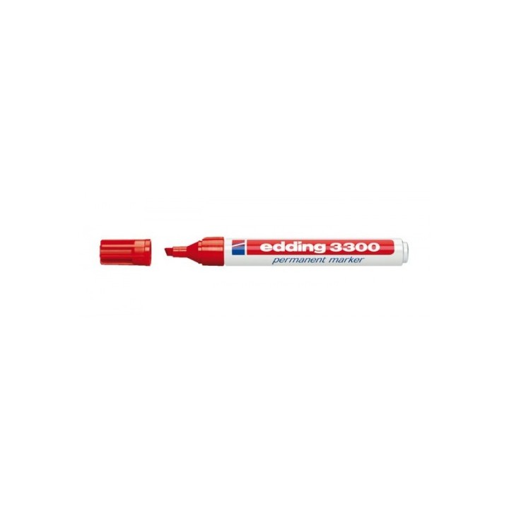 marcador permanente punta biselada 1-5mm 3300 rojo edding 3300-02