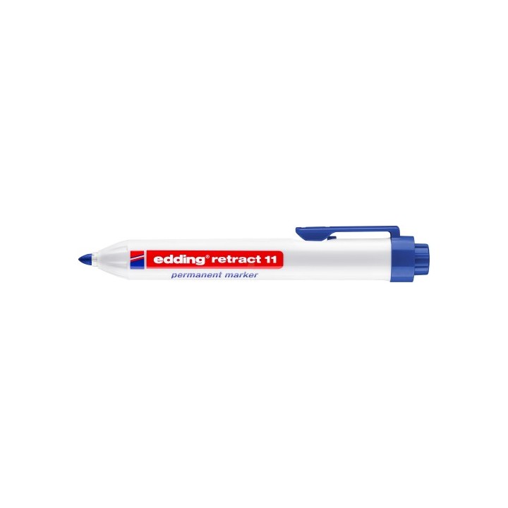marcador permanente retractil punta redonda trazo 1,5-3 mm. color azul edding 11-03