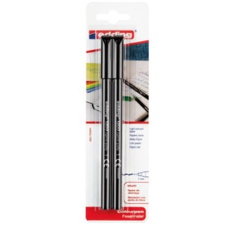 blister 2 rotuladores 1200 negro edding e-1200/2-01
