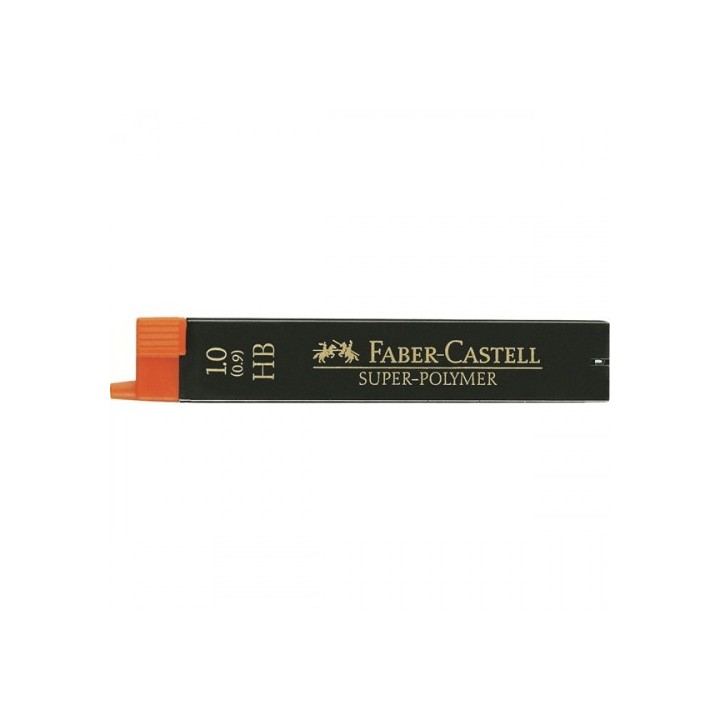 estuche 12 minas 0.9mm super polimeras hb faber castell 120900