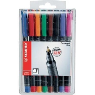 estuche 8 marcadores permanente p.media surtido ohpen universal 1mm. stabilo 843/8