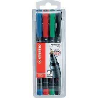 estuche 4 marcadores permanente p.fina surtido ohpen universal 0,7mm. stabilo 842/4