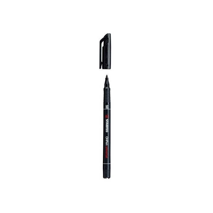 marcador permanente punta media ohpen universal 1mm. negro stabilo 843/46