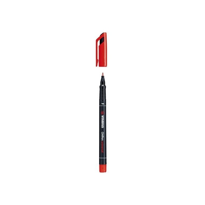 marcador permanente punta fina ohpen universal 0,7mm. rojo stabilo 842/40