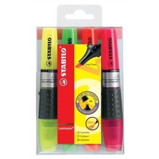 estuche 4 marcadores fluorescentes luminator trazo 2/5mm. stabilo 71/4