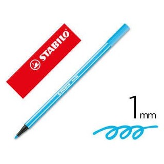 rotulador premium con punta de fibra biselada pen 68 max color azul celeste stabilo 768/57