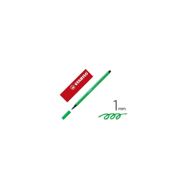 rotulador premium con punta de fibra biselada pen 68 max color verde claro stabilo 768/33
