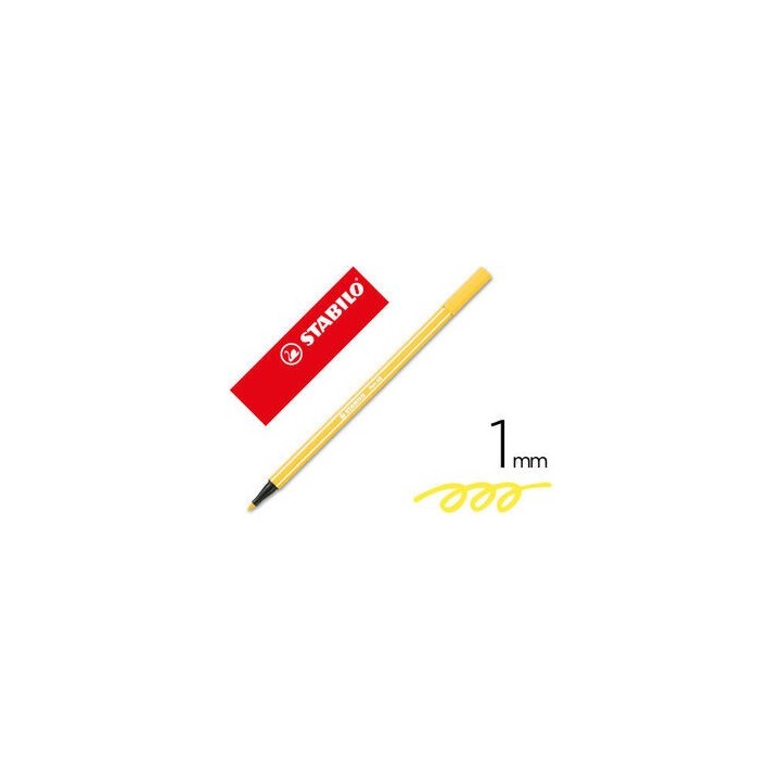 rotulador premium con punta de fibra biselada pen 68 max color amarillo stabilo 768/44