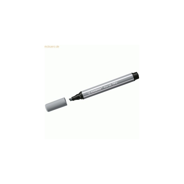 rotulador premium con punta de fibra biselada pen 68 max color gris medio stabilo 768/95
