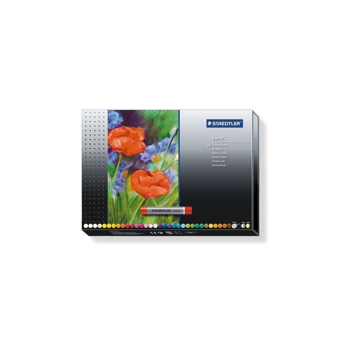 estuche de carton con 36 pasteles, colores surtidos staedtler 2420 c36