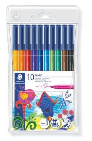 estuche 10 rotuladores noris club punta fibra simetrica surtidos staedtler 326 wp10