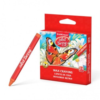 estuche de ceras de plastico 24 colores artberry 34931