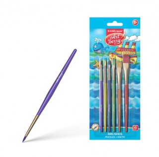 set pinceles sinteticos para dibujar y decorar, 6 uds. artberry 36125