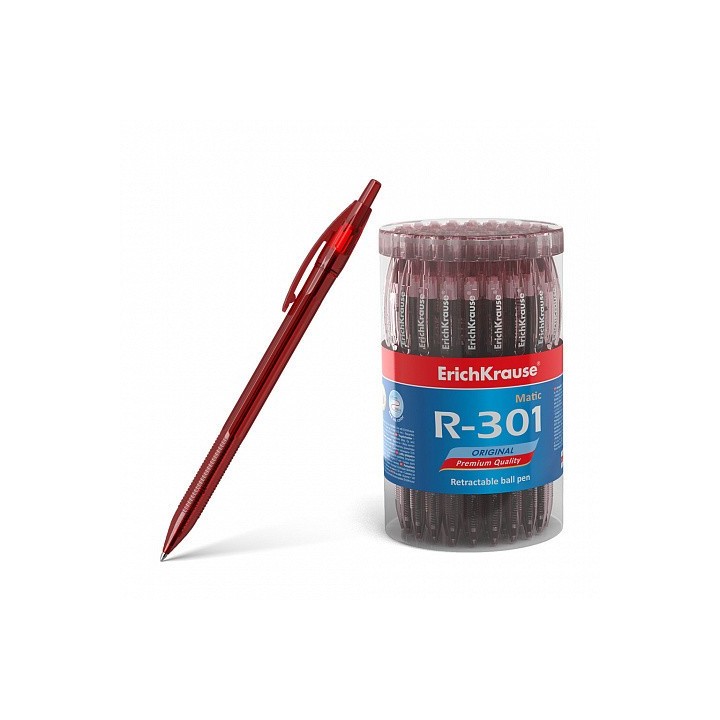 boligrafo de bola automatico r-301 original matic 0.7, color de la tinta: rojo erich krause 46766