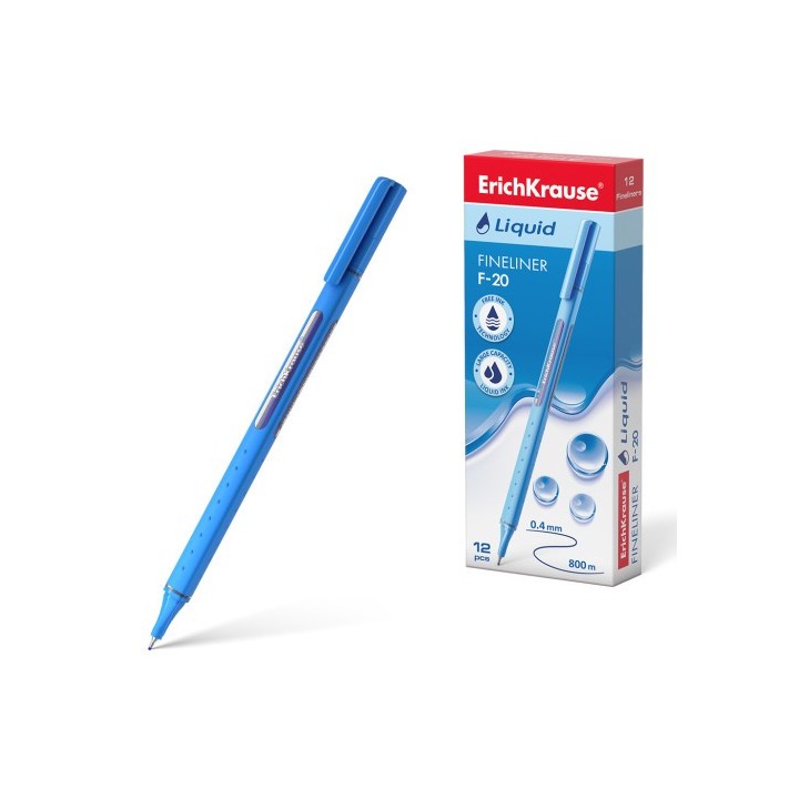 fineliner liquid f-20, color de la tinta azul erich krause 47969