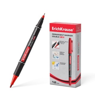 marcador permanente doble punta double p-80, color azul erich krause 48184