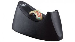 dispensador sobremesa portarrollos easy cut curve antideslizante + 1 rollos 19mm.x10m. negro tesa 53