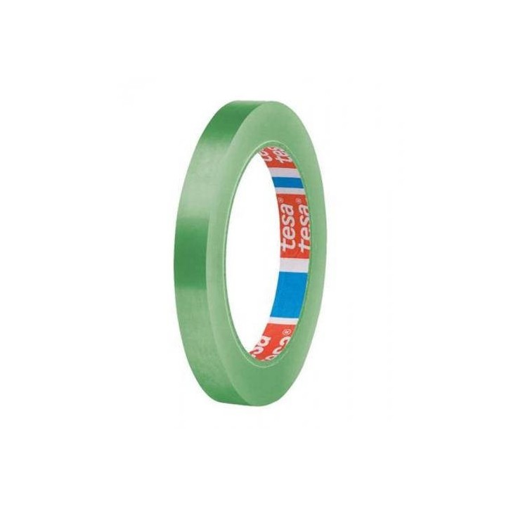 cinta de embalaje en pvc de colores 12mm.x66m. verde tesa 60404-00042-00