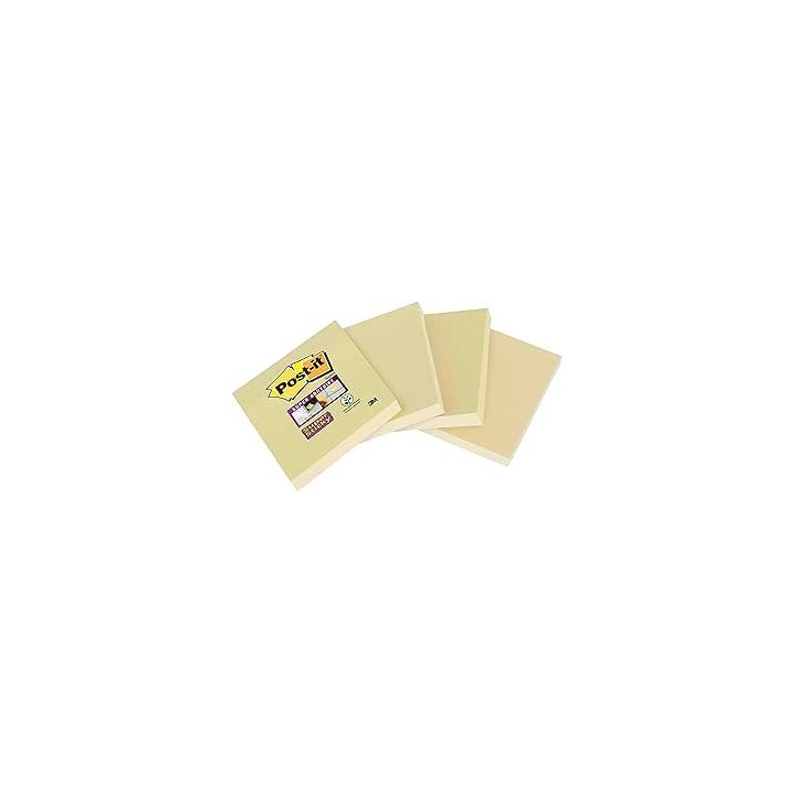 pack 4 blocs 45 hojas notas recicladas adhesivas 102x152mm super sticky canary yellow con lineas 464