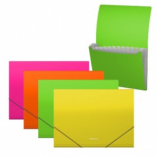 carpeta clasificadora 12 posiciones polipropileno matt neon a4 colores surtidos erich krause 50428