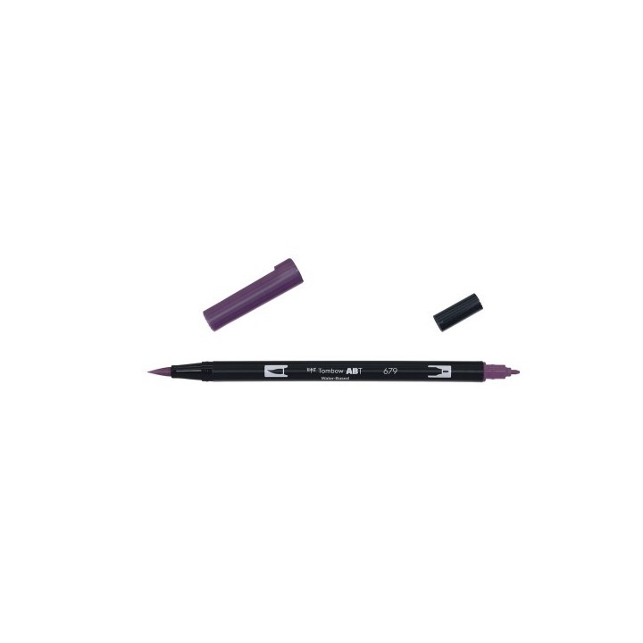 rotulador doble punta pincel dual brush-679 - color dark plum. tombow abt-679
