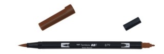 rotulador doble punta pincel dual brush-879 - color brown. tombow abt-879