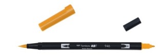 rotulador doble punta pincel dual brush-946 - color gold ochre. tombow abt-946