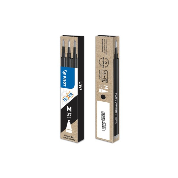 pack 3 recambios frixion negro pilot bls-fr7-b-s3