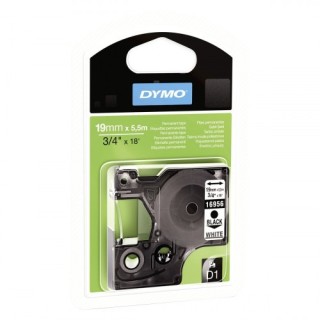 cinta rotuladora d1 19mmx5.5m poliester negro/blanco dymo s0718070