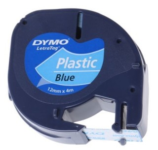 cinta rotuladora letratag 12mmx4m negro/azul dymo s0721650