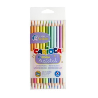 caja 12 lapiceros bicolor pastel carioca 43309