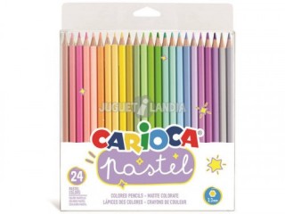 bolsa pvc 24 lapices pastel carioca 43310