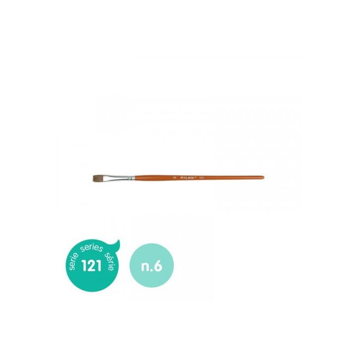 pincel escolar plano serie 121, no 6 milan 412106