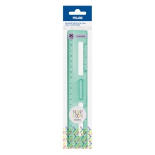regla 20 cm transparente serie new look, verde milan 357801nl