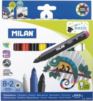 caja 8 rotuladores maxi magic + 2 rotuladores magicos milan 80023