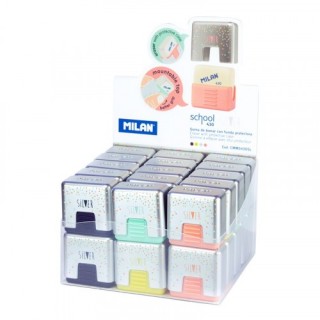 expositor 30 gomas de miga de pan con funda protectora silver milan cmms430sl