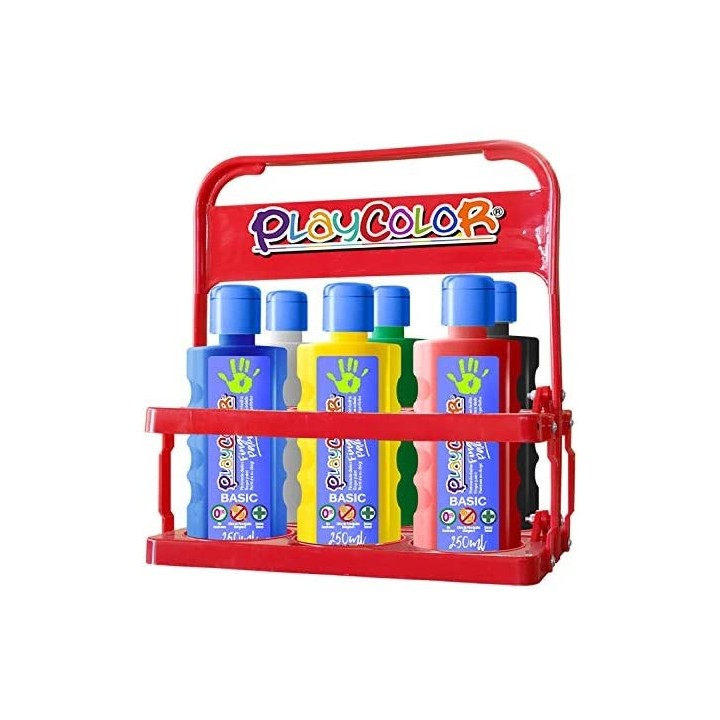 finger paint basic 40ml. 6 colores surtidos playcolor 17591.