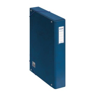 cajas de proyectos carton forrado lomo de 5 cm azul con etiqueta 245x350x50 dohe 09728
