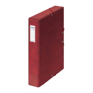cajas de proyectos carton forrado lomo de 5 cm rojo con etiqueta 245x350x50 dohe 09729