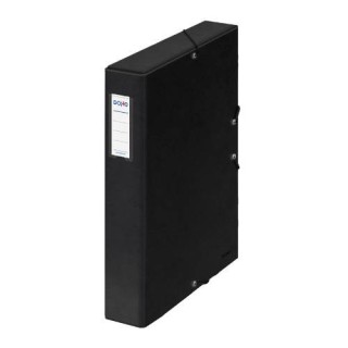 cajas de proyectos carton forrado lomo de 5 cm negro con etiqueta 245x350x50 dohe