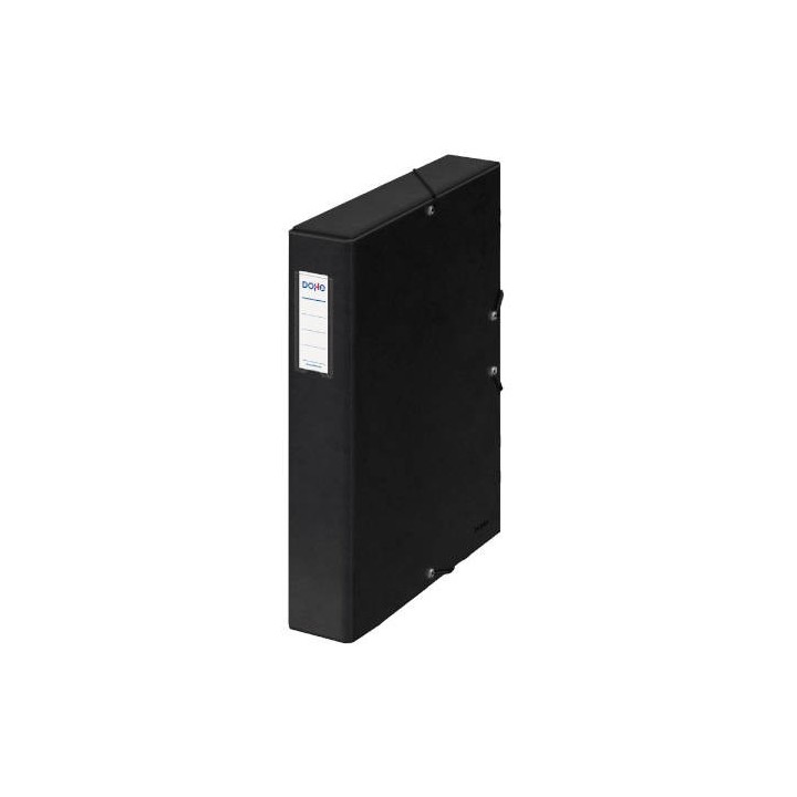 cajas de proyectos carton forrado lomo de 5 cm negro con etiqueta 245x350x50 dohe