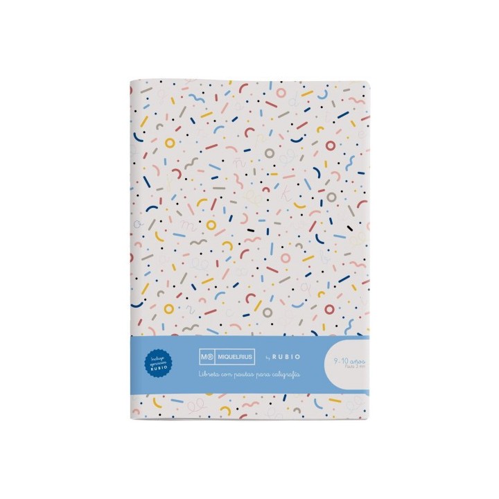 cuaderno grapado a4 50hojas pauta 3mm mr con ejercicios rubio miquelrius 8145.